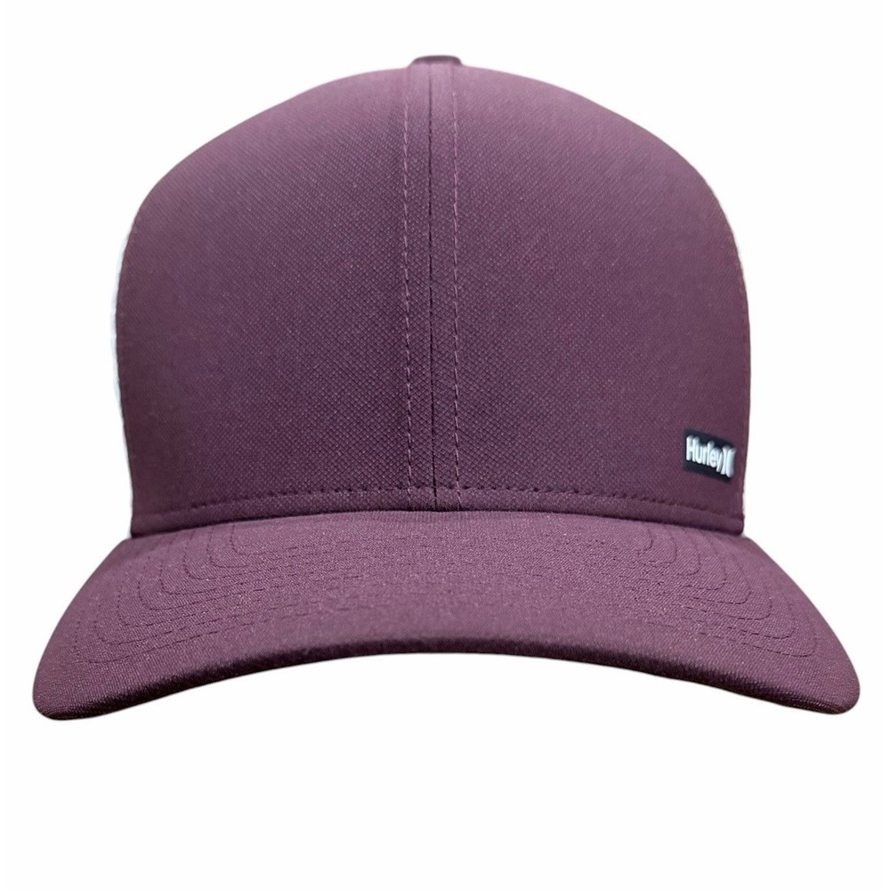 Hurley Trucker Hat Snapback Burgundy White Mesh Adjustable Surf Skate Cap